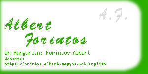 albert forintos business card